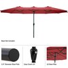 Pure Garden 15 ft Double Sun Patio Umbrella, Red, 12 Steel Ribs, 1.9 in Dia Steel Pole, Easy Crank Lift 50-LG1282